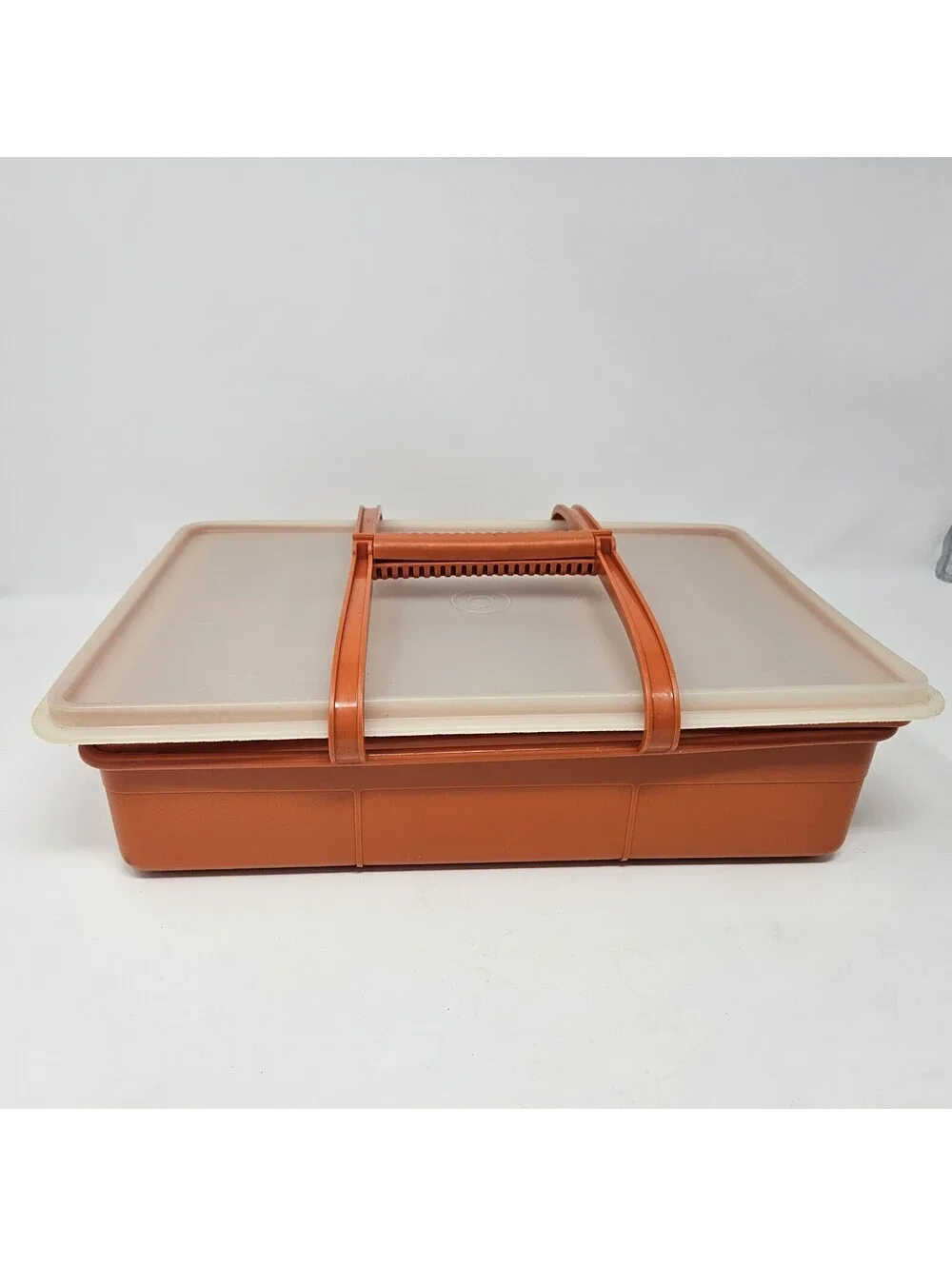 Vtg #1421-5 Tuppercraft 1970's Hobby Craft Box w/ Lid Handles 2 Trays 4 Pc Set